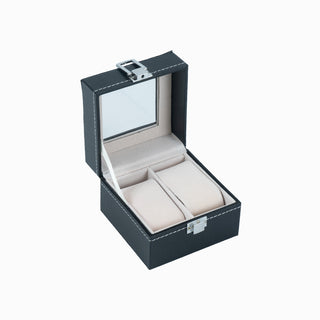 Caseta bijuterii Fereastra, 11x11x8 cm - Negru / Crem