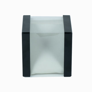 Cutie bijuterii Ceas Plastic, 8x7.5x8.5 cm - Negru / Alb