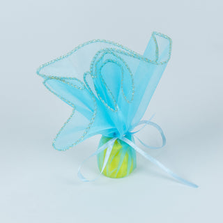 Saculet cadou Cercei Organza - Turcoaz