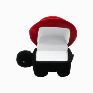Cutie bijuterii Inel Broscuta-Mica, 5.5x3.5x3.5 cm - Rosu / Alb / Negru
