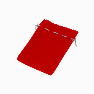 Saculet bijuterii Zimtat, 11.5x13+3 cm - Rosu / Gri