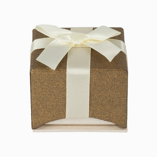 Cutie bijuterii Inel Gama Kd, 5x5x4.5 cm - Caramiziu / Crem / Alb