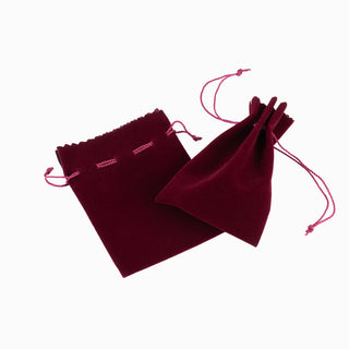 Saculet bijuterii Zimtat, 9x9+3 cm - Bordo