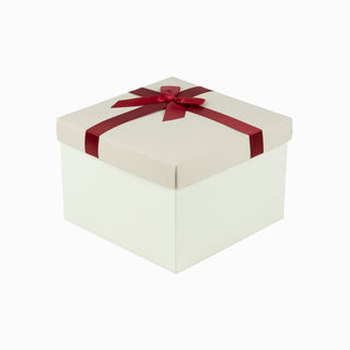 Cutie cadou Cub Pliat, 21x21x14 cm - Crem / Bordo