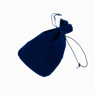 Saculet bijuterii Zimtat, 11.5x13+3 cm - Bleumarin
