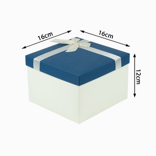 Cutie cadou Cub Pliat, 16x16x12 cm - Bleumarin / Crem