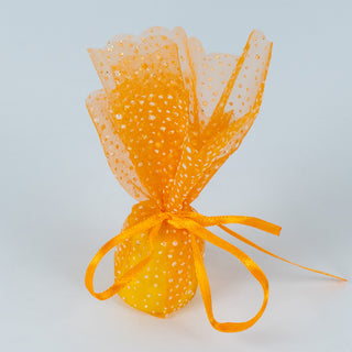 Saculet cadou Cercei Organza - Portocaliu