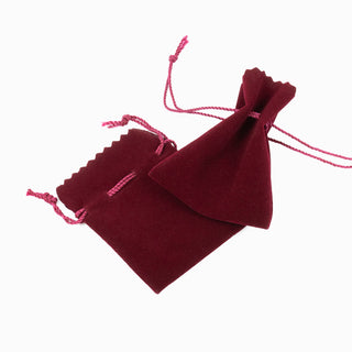 Saculet bijuterii Zimtat, 6x6+2.5 cm - Bordo