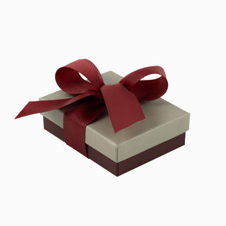 Cutie bijuterii Ribon Down R.D, 7x9x3 cm - Gri / Bordo