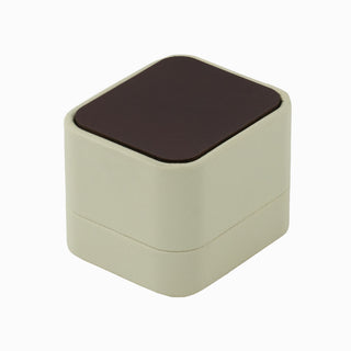 Cutie bijuterii Inel Piele, 5x6x4.5 cm - Crem