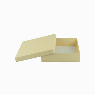 Cutie cadou Dreptunghi Pliabil (capac + bază), 26 × 36 × 6 cm - Crem