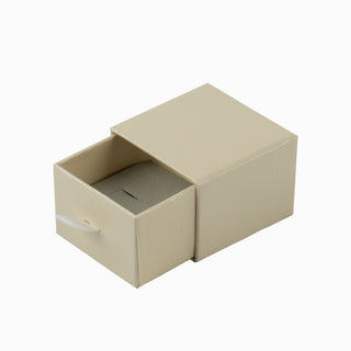 Cutie bijuterii Inel Sertar, 5x5x3.8 cm - Crem