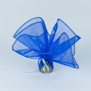 Saculet cadou Cercei Organza - Albastru