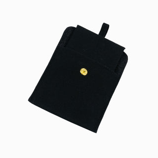 Saculet bijuterii Microfibra, 8x8+4 cm - Negru