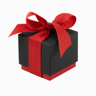Cutie bijuterii Ribon Down R.D, 7x7x7 cm - Negru / Rosu / Alb