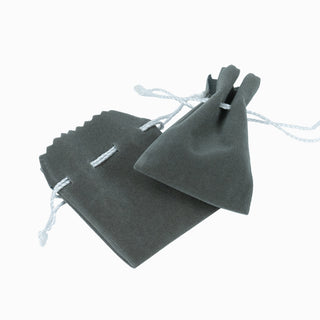 Saculet bijuterii Zimtat, 6x6+2.5 cm - Gri / Alb