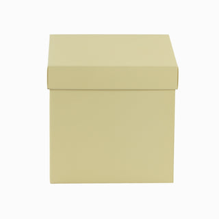 Cutie cadou Cub Pliabil (capac + bază), 29.5 × 29.5 × 28 cm - capac Transparent cu dungă / bază Crem