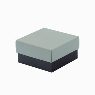 Cutie cadou Cub Pliabil (capac + bază), 12 × 12 × 6 cm - capac Gri / bază Bordo