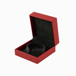 Cutie bijuterii Bratara Gama Piele, 9x9x4 cm - Rosu / Gri