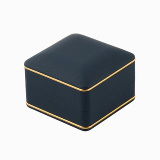 Cutie bijuterii Inel Led, 6.5x6.5x4.5 cm - Bleumarin / Negru