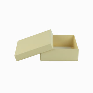 Cutie cadou Dreptunghi Pliabil (capac + bază), 18 × 23 × 6 cm - capac Crem cu dungă / bază Crem