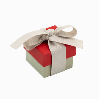 Cutie bijuterii Ribon Down R.D, 5.5x5.5x4.5 cm - Rosu / Crem