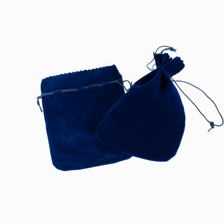 Saculet bijuterii Zimtat, 11.5x13+3 cm - Bleumarin
