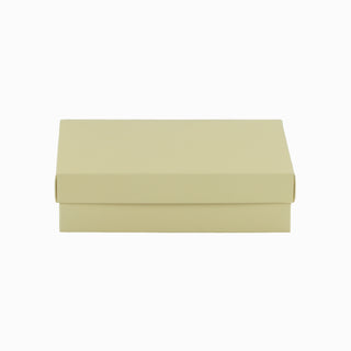 Cutie cadou Dreptunghi Pliabil (capac + bază), 18 × 23 × 6 cm - capac Crem cu dungă / bază Crem