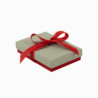 Cutie bijuterii Ribon Down R.D, 9.5x13.5x3.5 cm - Gri / Rosu