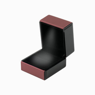 Cutie bijuterii Inel Led, 6x6.5x5 cm - Bordo / Negru