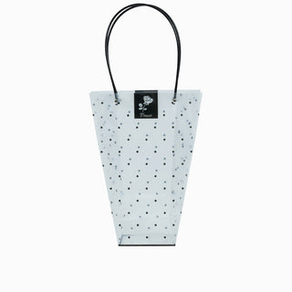 Punga CADOU Flori, 14x35x13 cm - Transparent / Negru