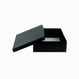 Cutie cadou Dreptunghi Pliabil (capac + bază), 18 × 23 × 6 cm - Negru