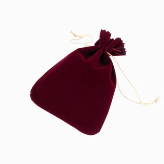 Saculet bijuterii Zimtat, 11.5x13+3 cm - Bordo / Auriu