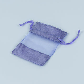 Saculet cadou Margine Satin, 8.5x7.5+3.5 cm - Mov