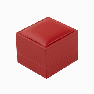 Cutie bijuterii Inel Gama Piele, 6.5x6x5 cm - Rosu / Gri