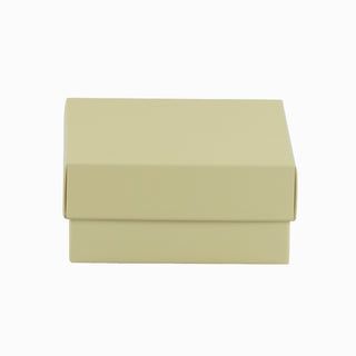 Cutie cadou Cub Pliabil (capac + bază), 15.5 × 15.5 × 7 cm - capac Crem cu dungă / bază Crem