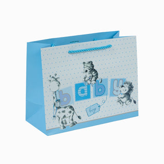 Punga CADOU Baby, 23x18x12 cm - Bleu / Alb