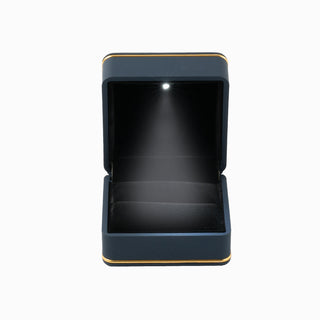 Cutie bijuterii Inel Led, 6.5x6.5x4.5 cm - Bleumarin / Negru