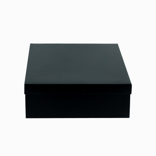 Cutie cadou Dreptunghi Pliabil (capac + bază), 18 × 23 × 6 cm - Negru