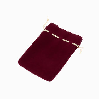 Saculet bijuterii Zimtat, 11.5x13+3 cm - Bordo / Auriu