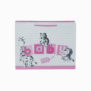 Punga CADOU Baby, 42x33x13 cm - Roz / Alb