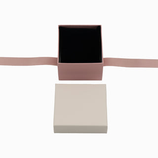 Cutie bijuterii Ribon Down R.D, 8.5x9x6 cm - Crem / Roz / Gri