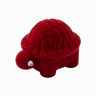 Cutie bijuterii Inel Broscuta, 6.5x4x4.5 cm - Rosu / Alb