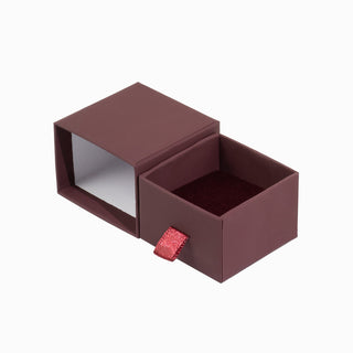 Cutie bijuterii Inel Sertar, 5x5x3.8 cm - Bordo