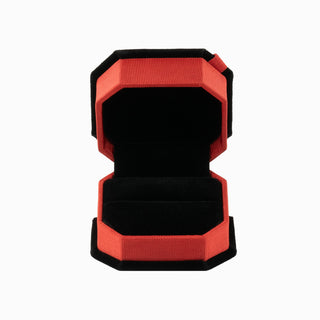 Cutie bijuterii Inel Papion, 6.6x5.8x4.3 cm - Rosu / Negru