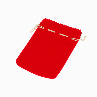 Saculet bijuterii Zimtat, 11.5x13+3 cm - Rosu / Auriu
