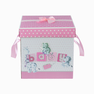Cutie Cadou Baby, 29,5x29,5x29 cm - Roz / Alb