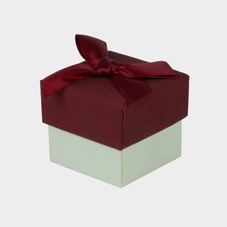 Cutie bijuterii Normal Paper, 4x4x3.5 cm - Bordo / Crem