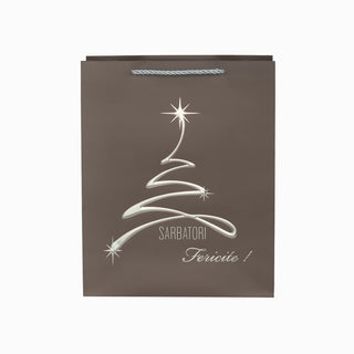 Punga CADOU Sarbatori, 26x32x12 cm - Coffi / Argintiu