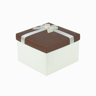 Cutie cadou Cub Pliat, 16x16x12 cm - Maro / Crem